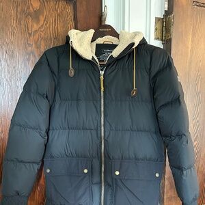 LLBean Mountain Classic Down Coat, Sherpa-lined, XS